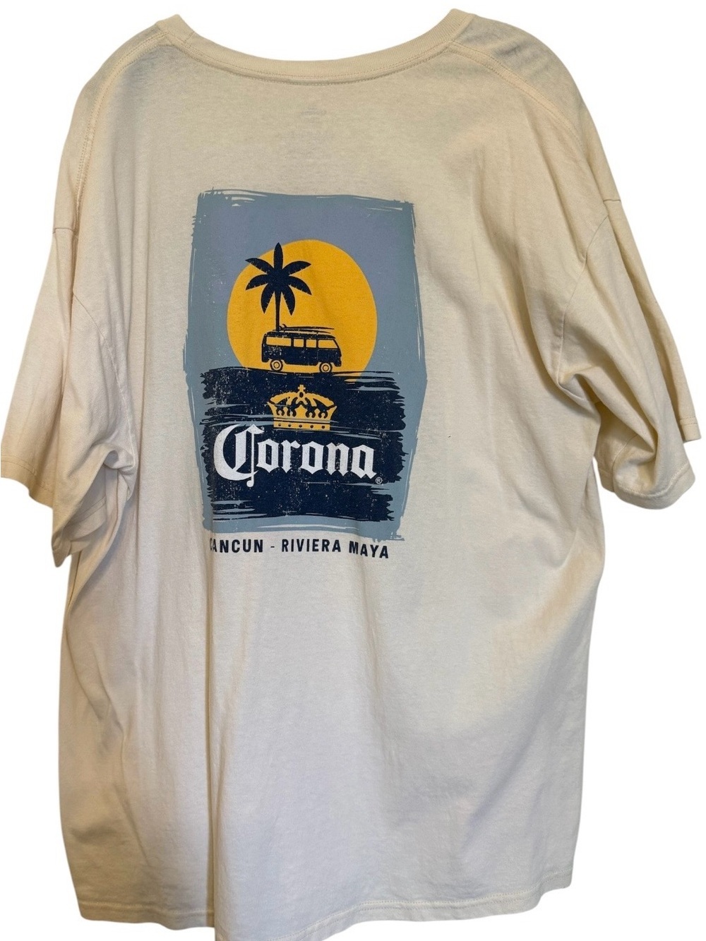 Corona Cancun Riviera Maya Graphic Tee Shirt Oversized Beach Vacation XL-2X
